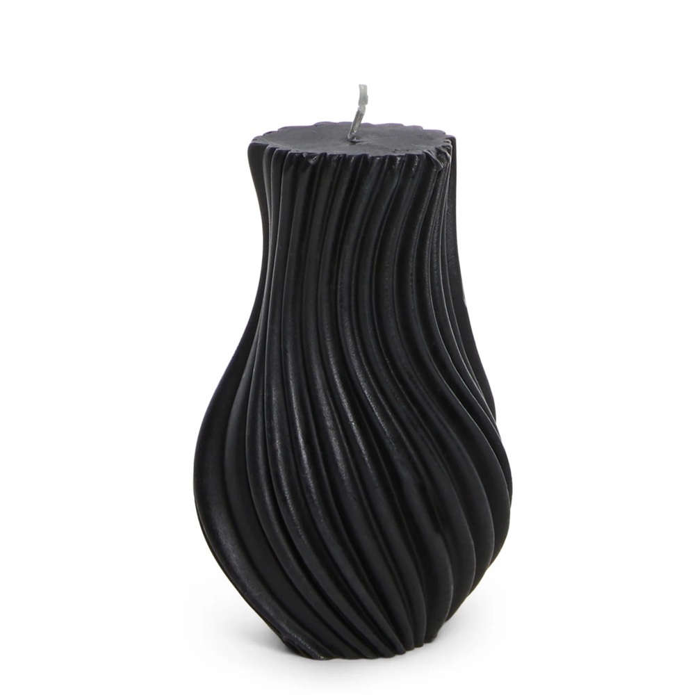 darker wavs black textured curve candle